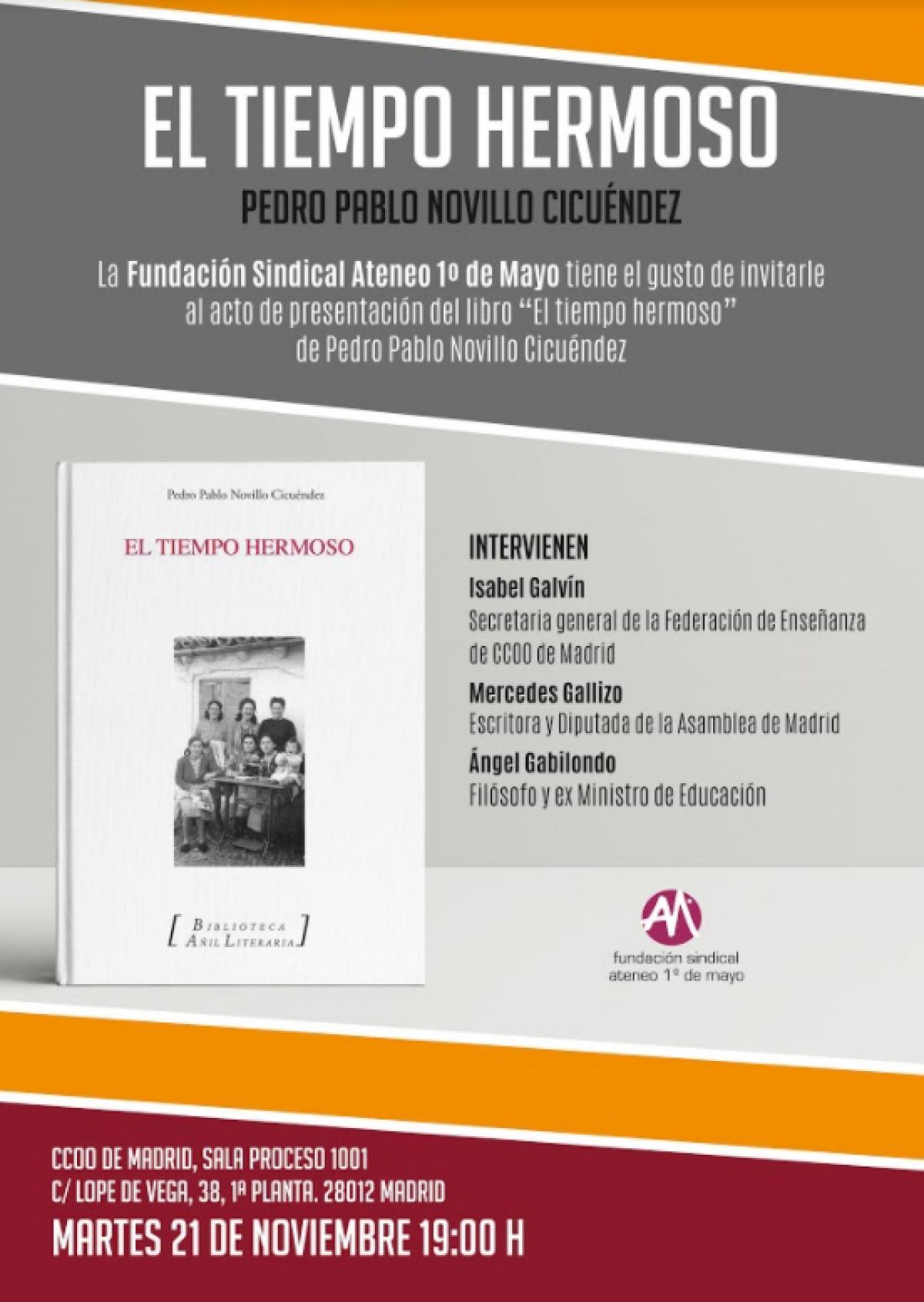 Presentación de “El tiempo hermoso”, de Pedro Pablo Novillo