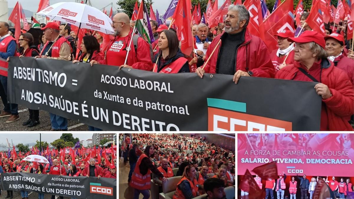 Máis de 1.100 traballadores concéntranse en Vigo con CCOO do Hábitat de Galicia presente na cabeceira