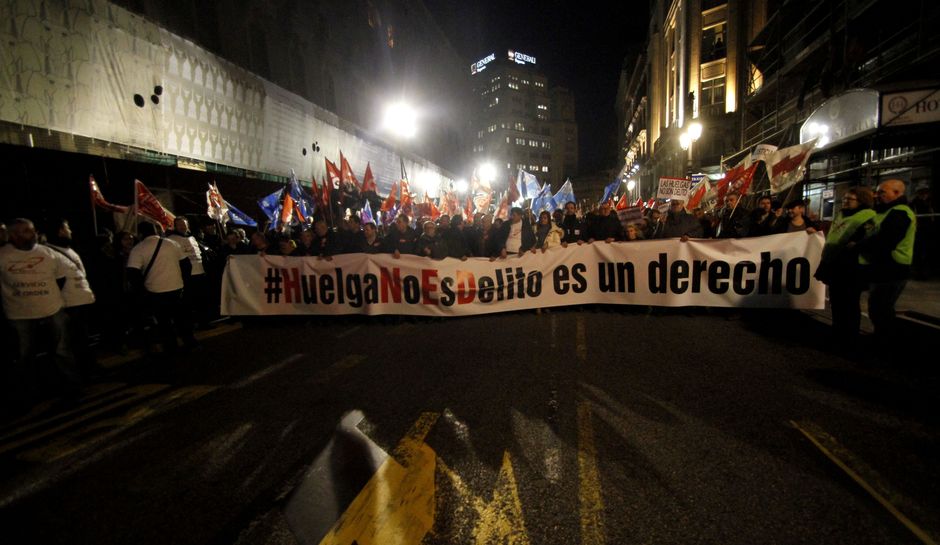 Manifestación Huelga No Es Delito, por la amnistía de trabajadores/as represaliados/as