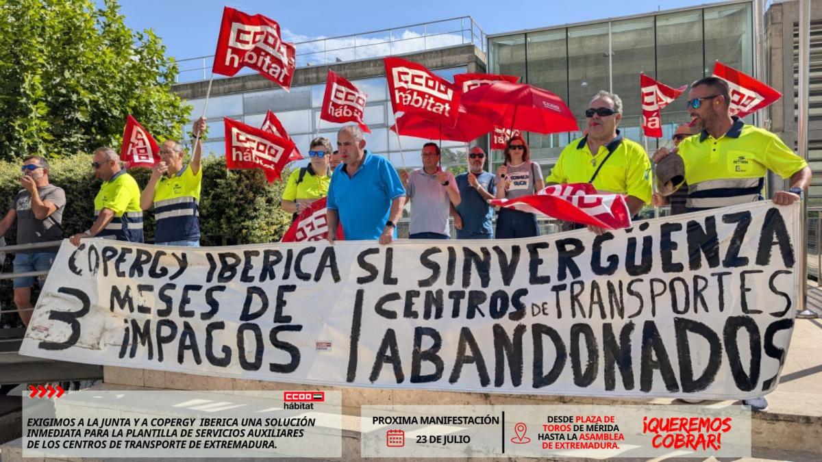 CCOO del Hábitat de Extremadura exige a la Junta y a COPERGY una solución inmediata para la plantilla de los centros de transporte