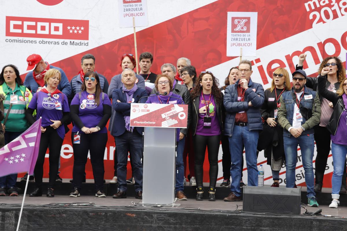 Intervenciones al final de la manifestación, en la Puerta del Sol