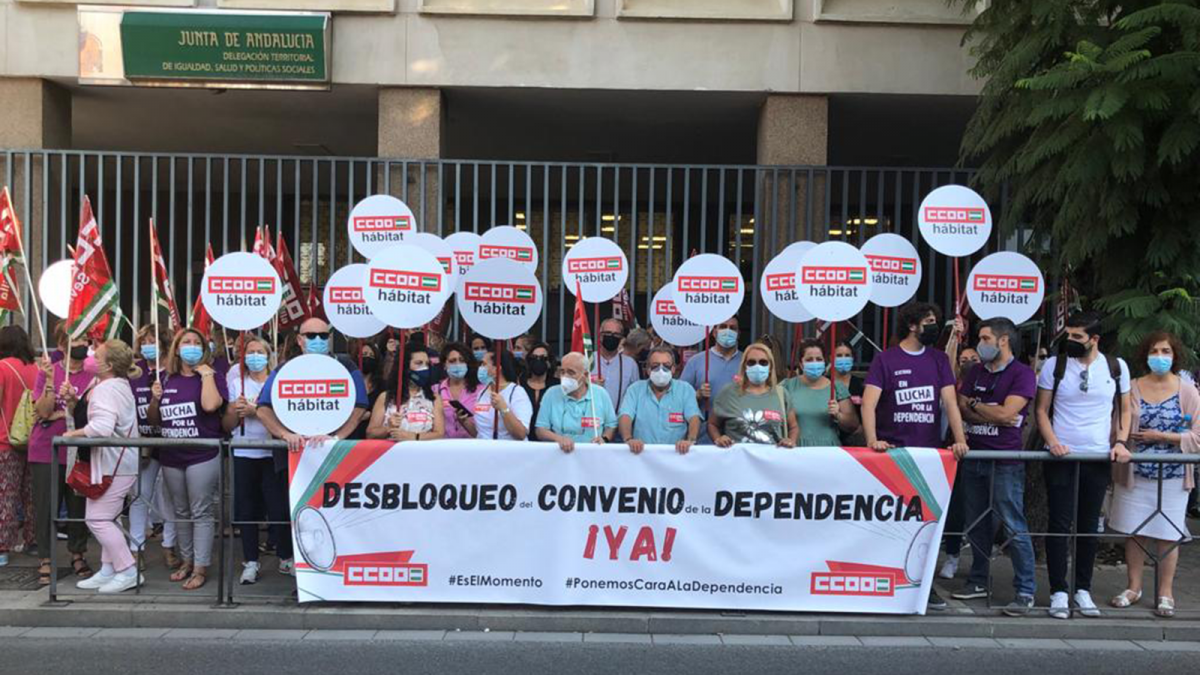 Movilizaciones desbloqueo del convenio de la dependencia 28 de septiembre Andaluca