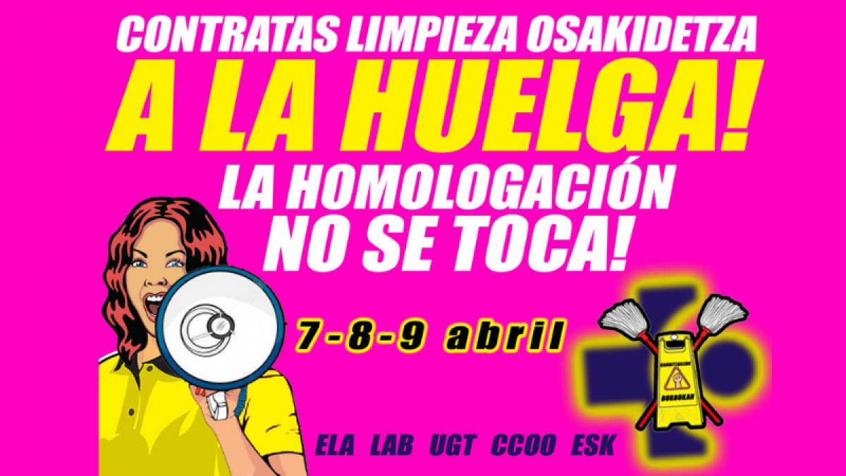 Huelga de limpieza en centros de salud de Osakidetza en todo Euskadi