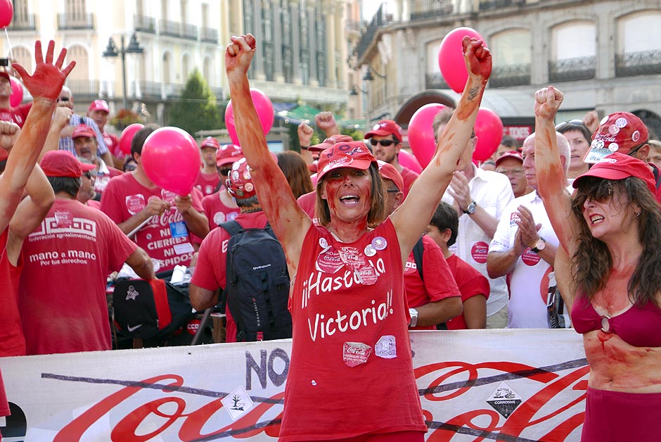 Manifestación trabajadores de Airbús y Coca Cola