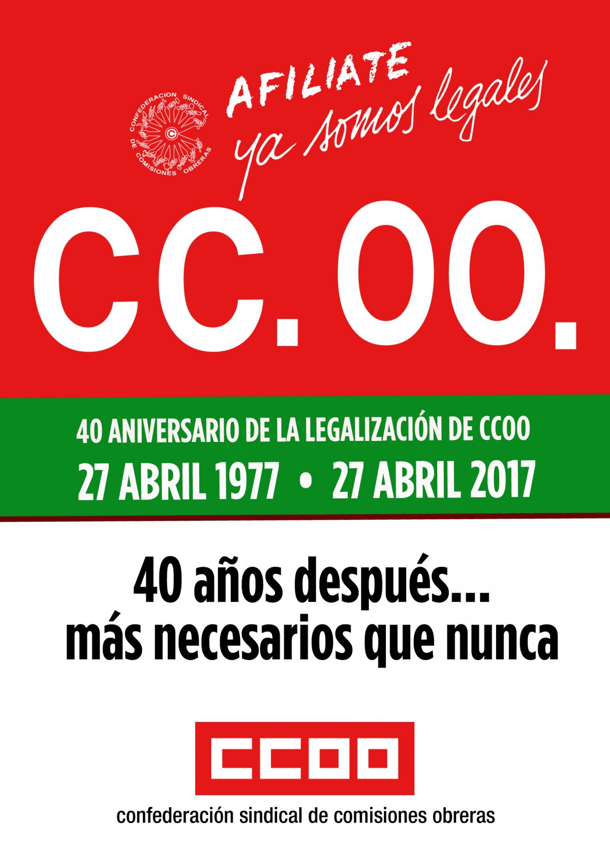 40 años de la legalización de CCOO