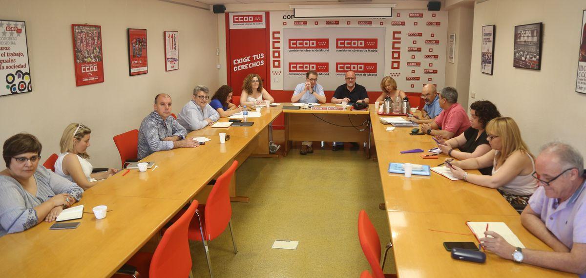 Reunión de las ejecutivas de CCOO y UGT de Madrid