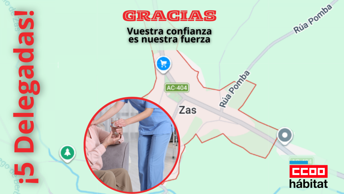 CCOO del Hábitat de Galicia logra un pleno de representación en el SAD de Zas pese a la alta competencia