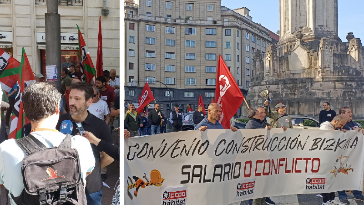 Dos medias jornadas de huelga en el sector de la Construcción de Bizkaia