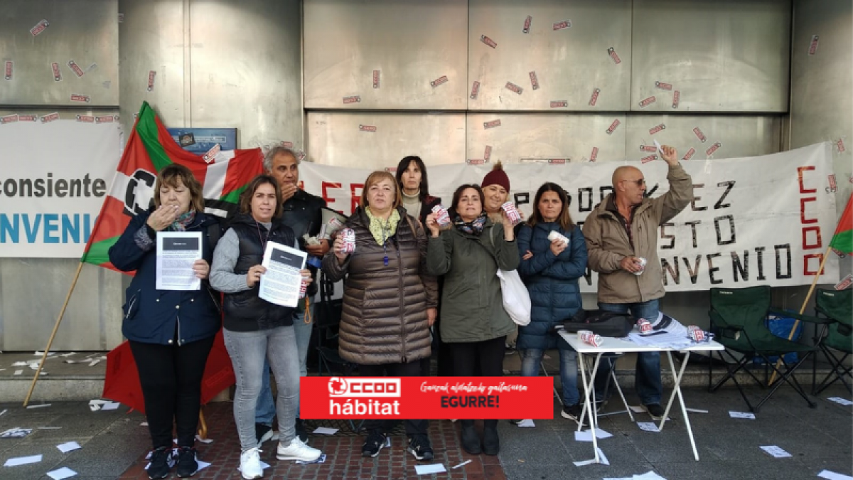 Fin de la huelga de Limpieza de Edificios y Locales del Gobierno Vasco en Bilbao (Euskadi)
