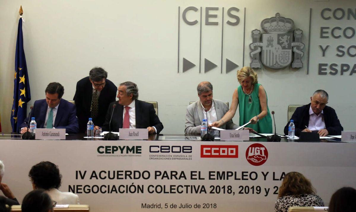Firma del Acuerdo por el Empleo y la Negociación Colectiva 2018-2020