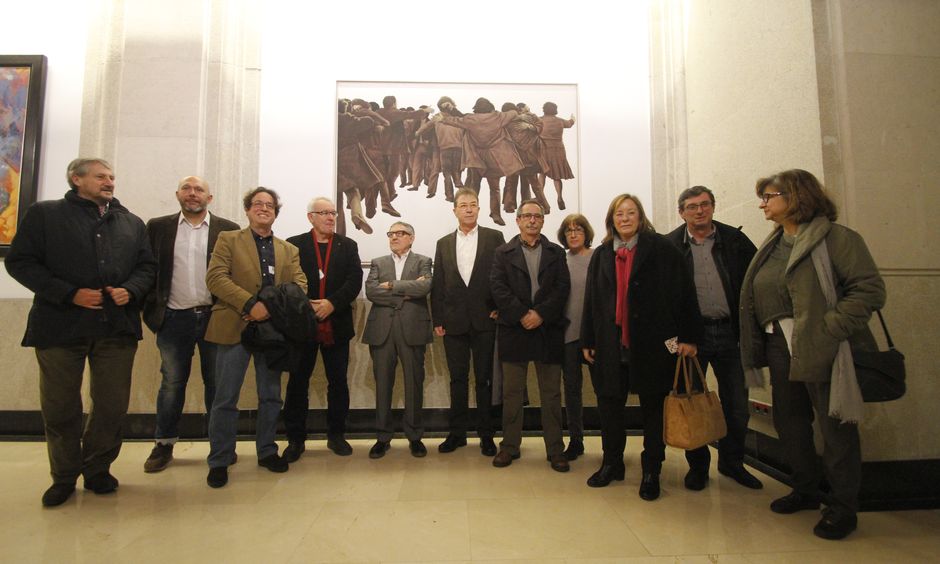 Cuadro El Abrazo de Juan Genovés en el Congreso de los Diputados