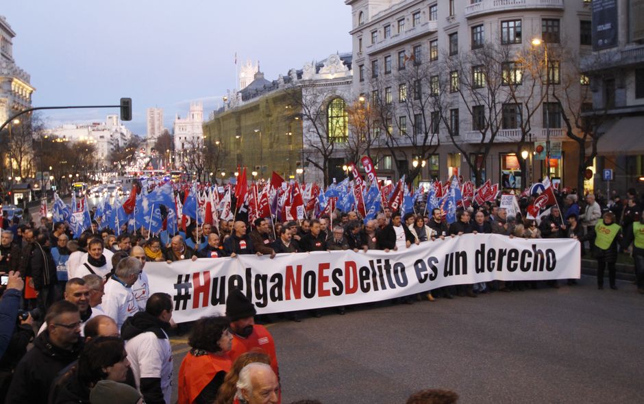 Manifestación Huelga No Es Delito, por la amnistía de trabajadores/as represaliados/as