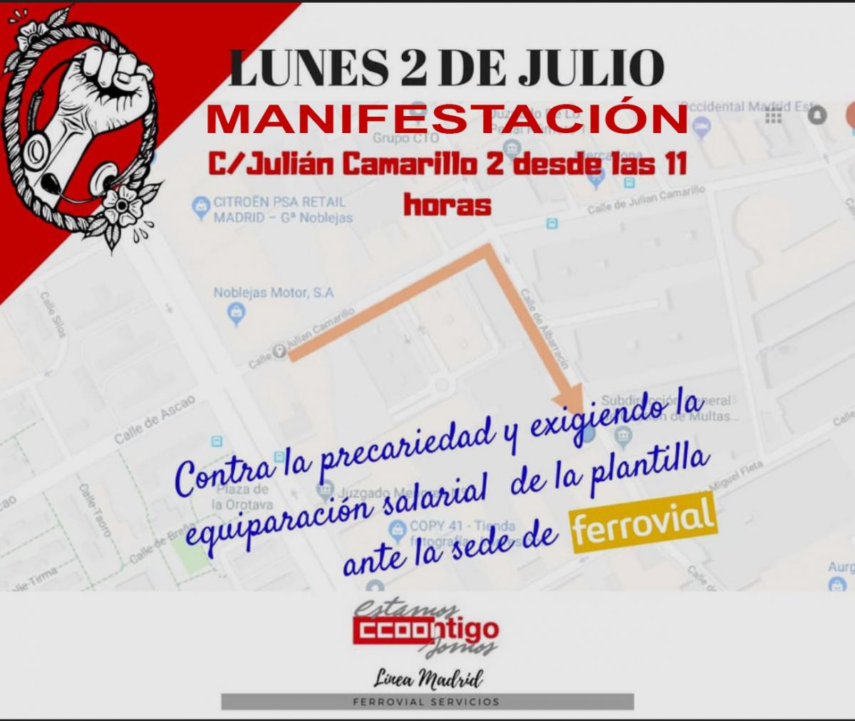 Manifestación por la igualdad salarial en el 010 Línea Madrid
