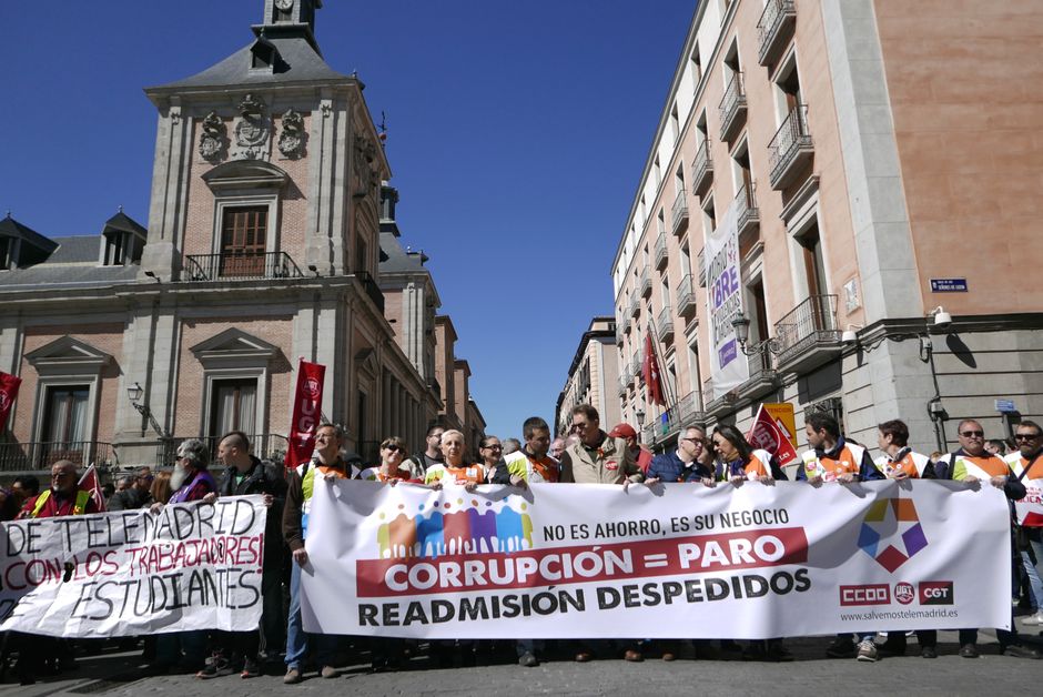 Manifestación de ex trabajadores de Telemadrid 9/4/2016