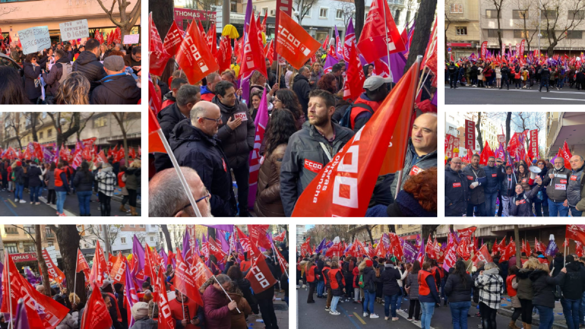 Cientos de trabajadoras de la Limpieza de Castilla-La Mancha en huelga se concentraron en Madrid ante la patronal ASPEL