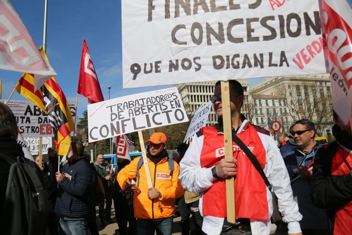 La plantilla de Abertis se moviliza en defensa de sus condiciones de trabajo y por un servicio público de calidad