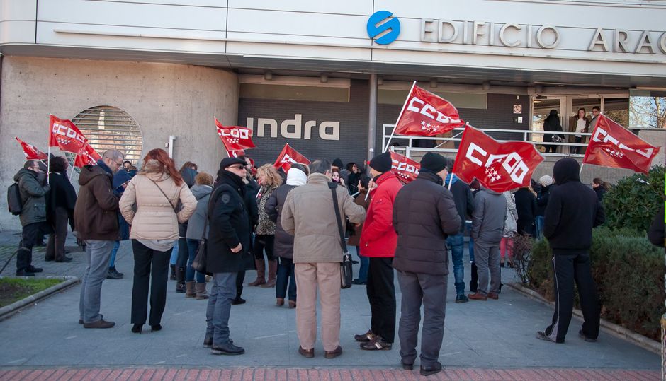Concentración en Indra BPO el pasado martes