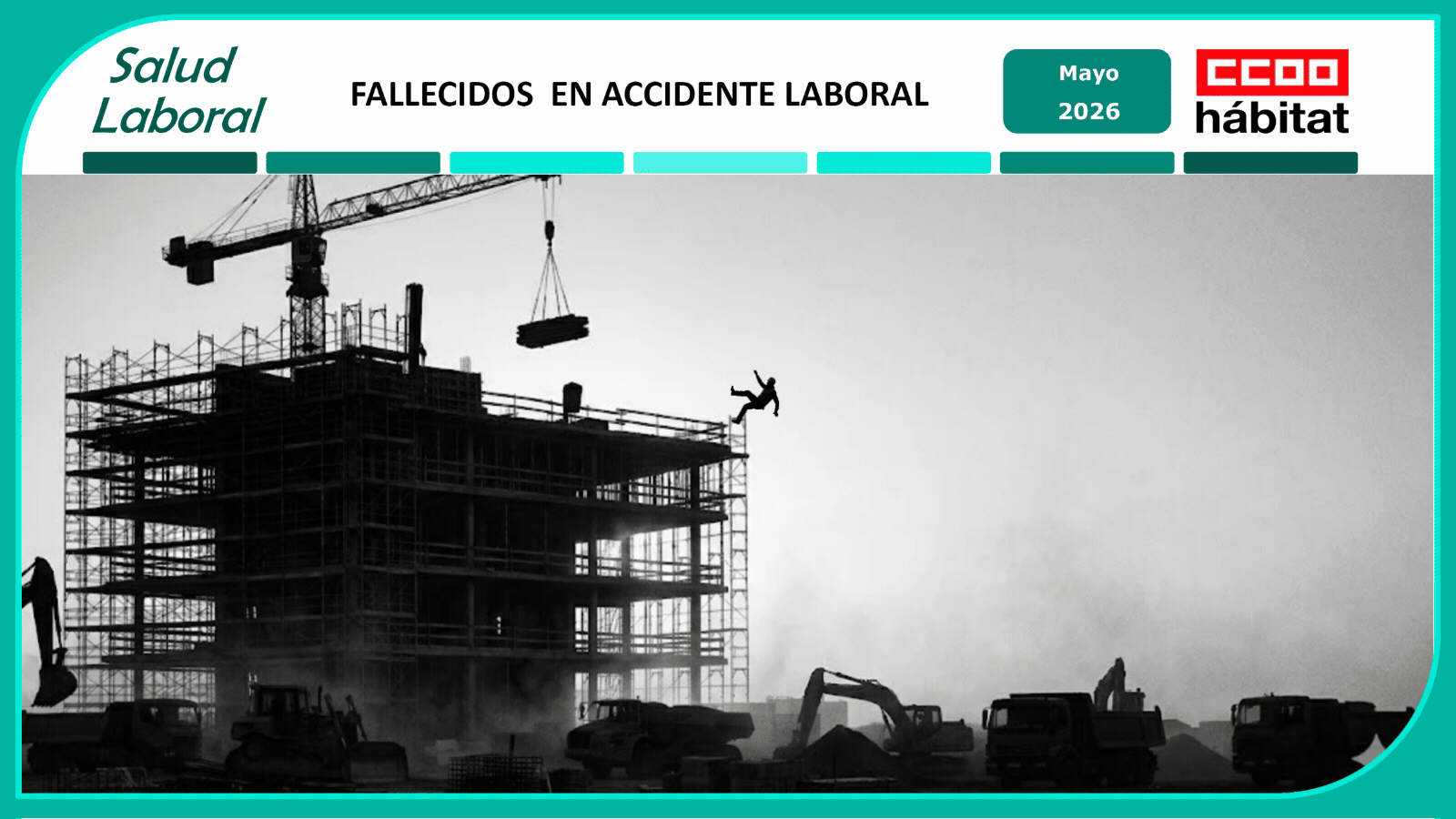 La secretaría de Salud Laboral de CCOO del Hábitat alerta: 14 muertes en mayo y repunte crítico de siniestralidad
