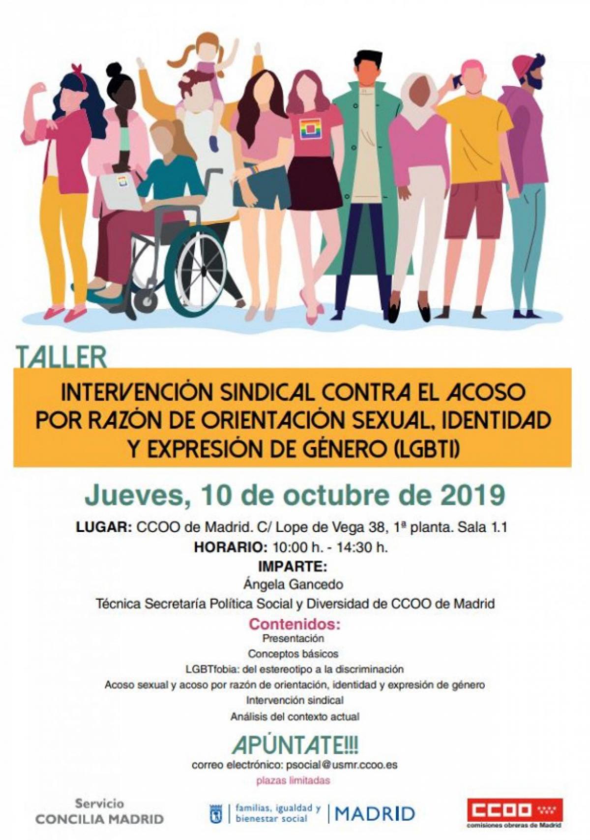 Taller de intervención sindical contra el acoso por razón de orientación sexual, identidad y expresión de género (LGBTI)
