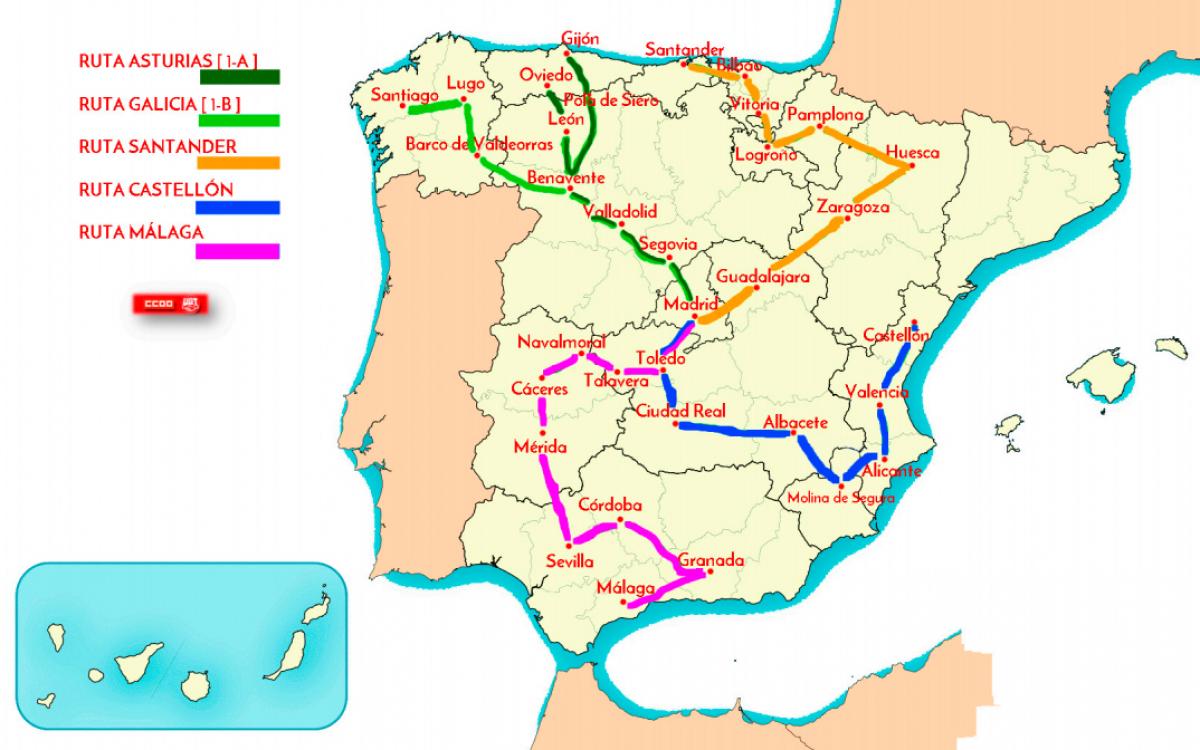Las marchas por ‘pensiones dignas’ siguen su ruta hacia Madrid