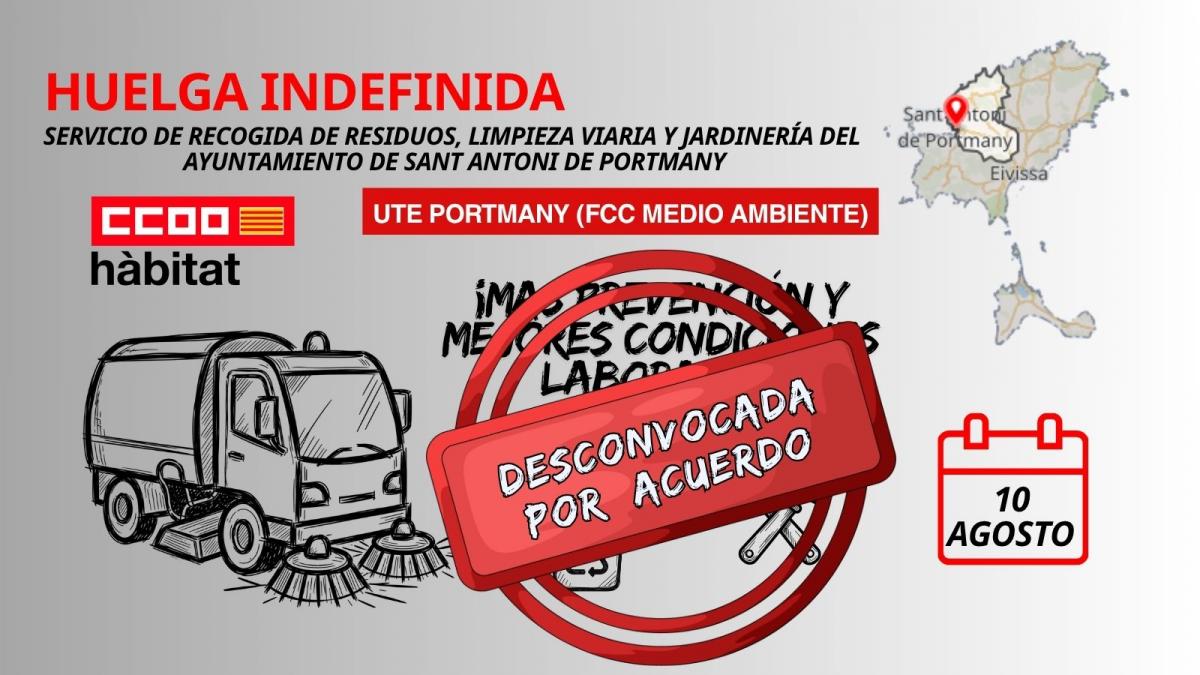 CCOO del Hábitat de Illes Balears y la plantilla de UTE Portmany alcanzan un acuerdo que permite desconvocar la huelga indefinida