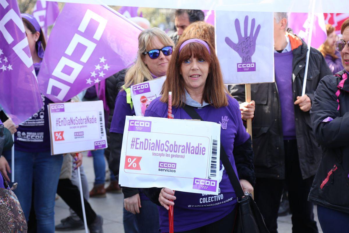 8M Día Internacional de la Mujer Trabajadora, concentración en Cibeles