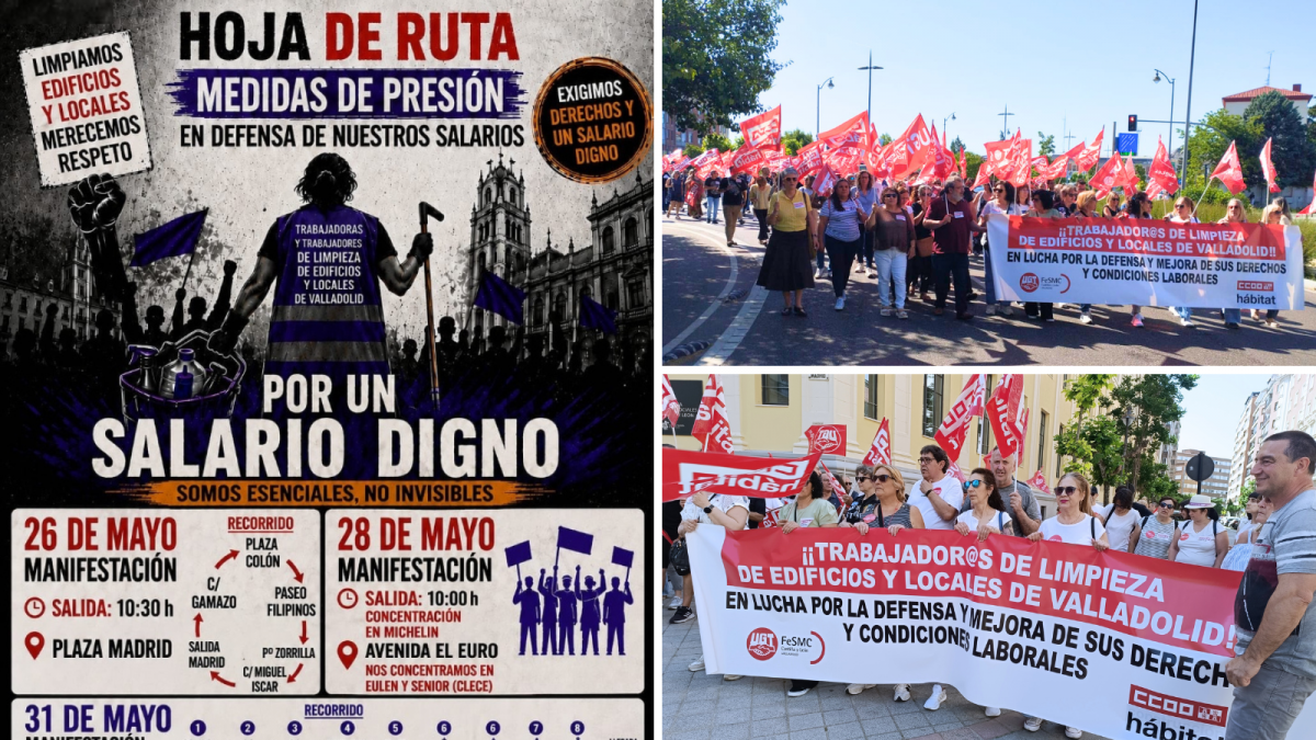 El sector de Limpieza de Edificios y Locales de Valladolid se moviliza ante el bloqueo del convenio colectivo