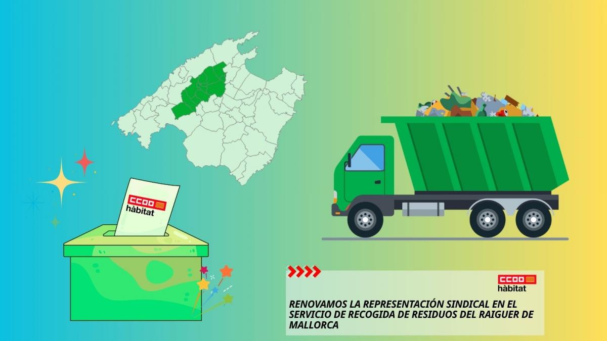CCOO del Hábitat de Illes Balears renueva su representación sindical en el servicio de recogida de residuos del Raiguer de Mallorca
