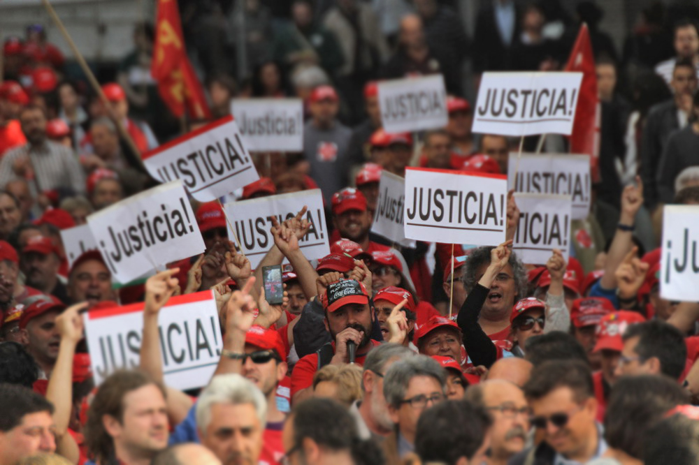 Manifestación de trabajadores de CocaCola por Justicia en el Tribunal Supremo