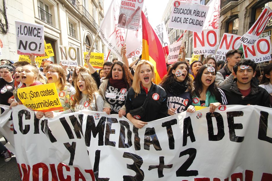 Manifestación de estudiantes por la derogación de la LOMCE, Madrid 14-4-2016