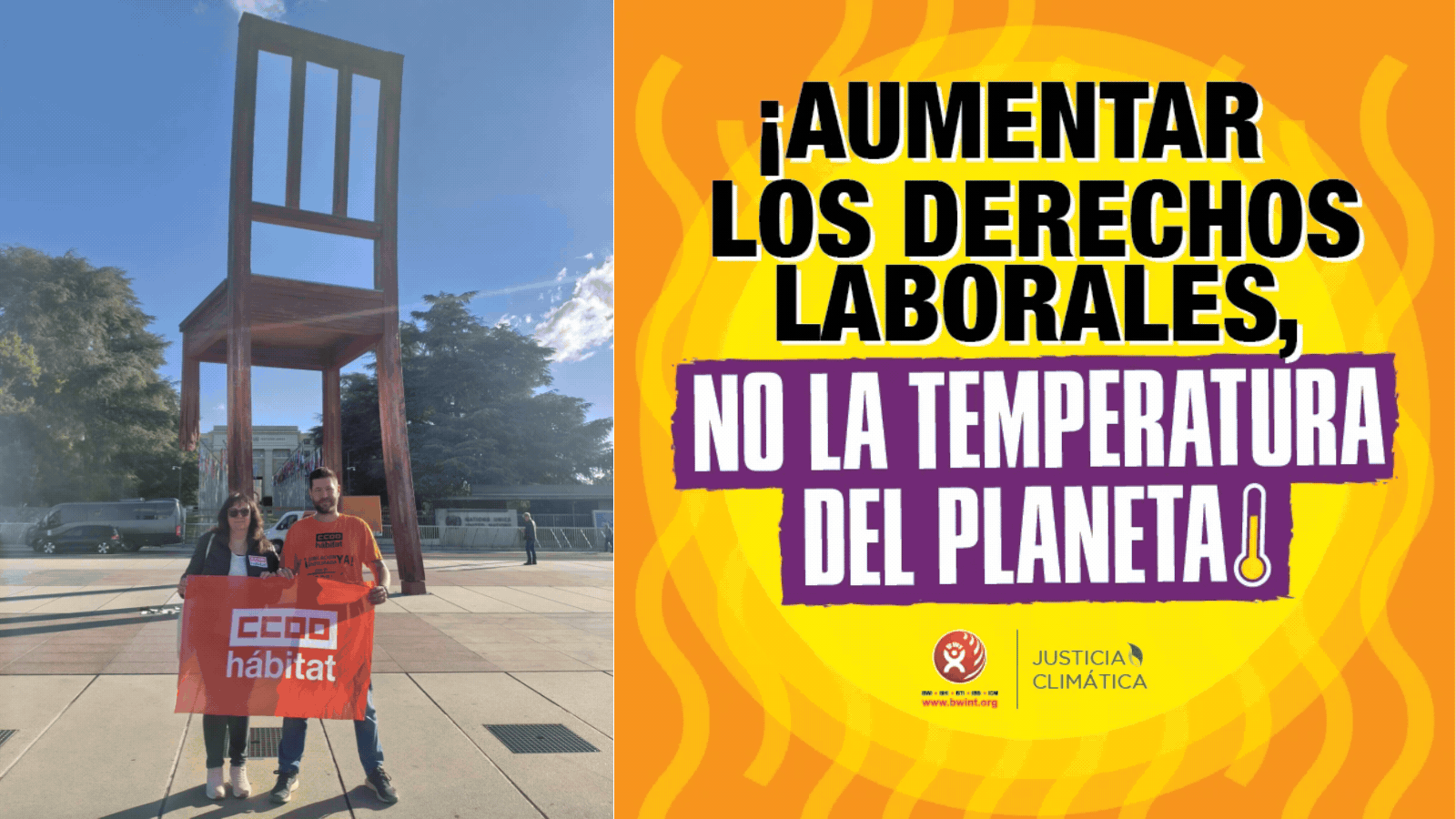 CCOO del Hábitat se suma en Ginebra a la acción global de la ICM contra el calor extremo como riesgo laboral estructural