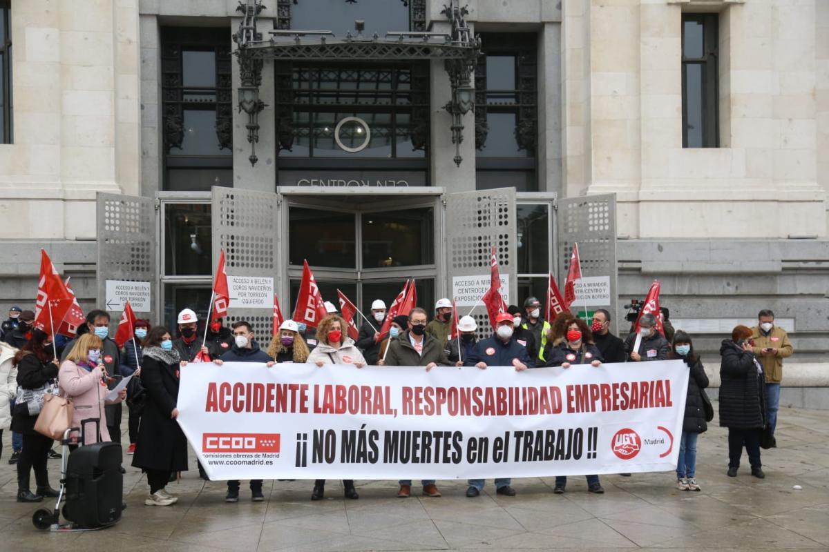 Concentración sindical en Cibeles