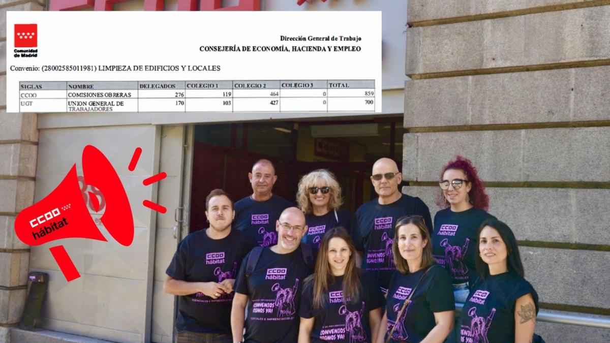 CCOO del Hábitat de Madrid desmiente las afirmaciones de UGT sobre la representatividad en el Convenio de Limpieza de Edificios y Locales