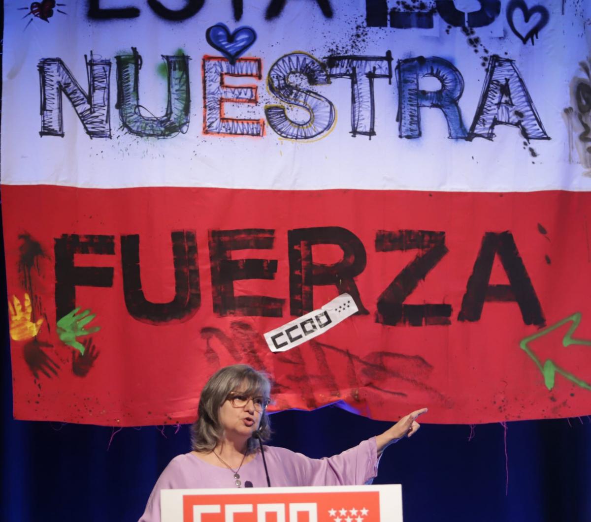 Paloma López, durante la asamblea