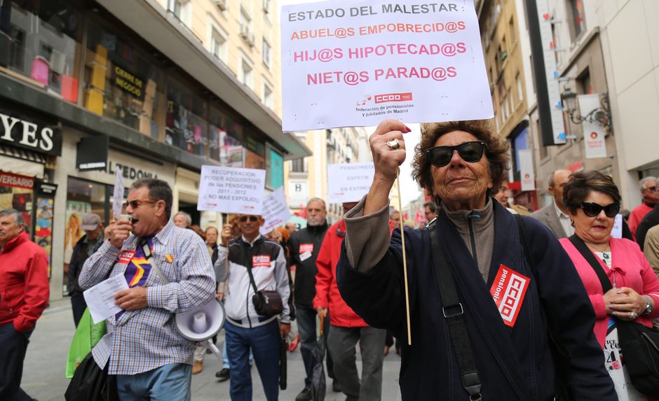 Manifestación en defensa de las pensiones