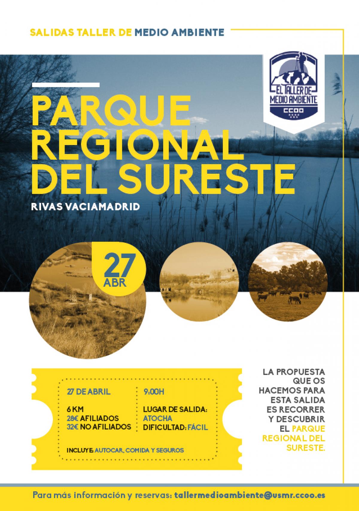 El Taller de Medio Ambiente visitará el Parque Regional del Sureste