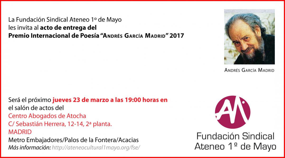 Entrega de los premios de poesía Andrés García Madrid