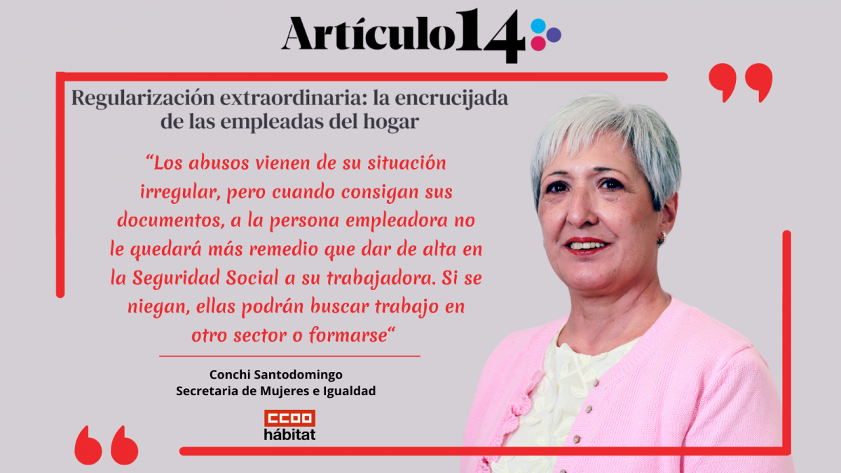 Conchi Santodomingo advierte en Artículo 14 sobre la encrucijada de las empleadas del hogar