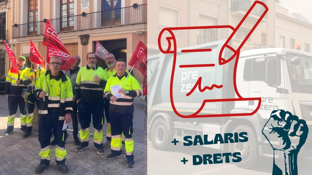 La plantilla de RSU de Carcaixent juntament amb CCOO de l’Hàbitat del País Valencià signen el conveni després de les mobilitzacions