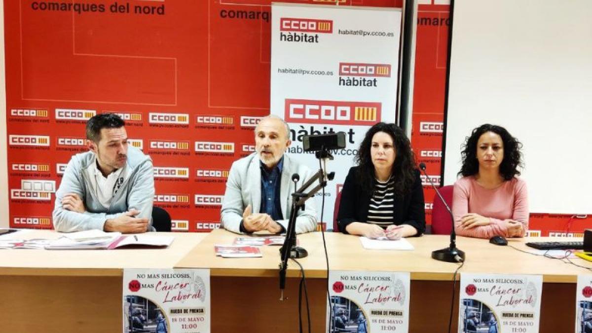 Presentació a Castelló de la campanya de CCOO de l'Hàbitat "No més Silicosi, No més Càncer Laboral"