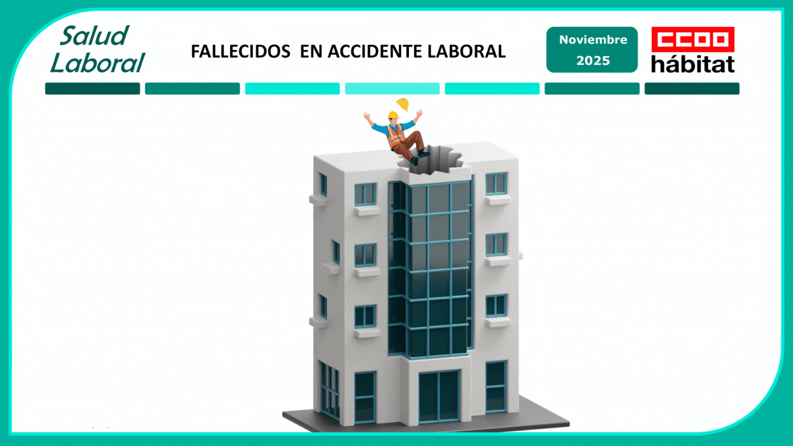 CCOO del Hábitat, a través de su secretaría de Salud Laboral, denuncia la muerte de 12 personas trabajadoras en noviembre