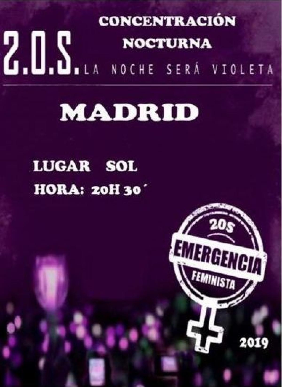 Concentración contra la violencia machista en la Puerta del Sol de Madrid