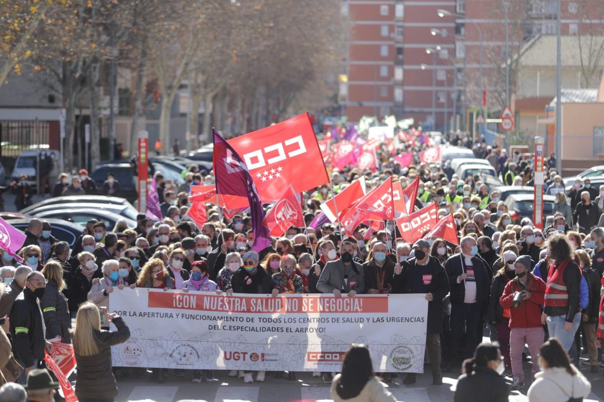 Manifestación en defensa de la sanidad pública de Fuenlabrada