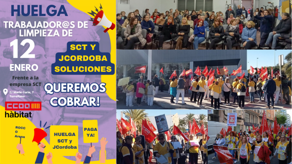 Más de 750 personas trabajadoras de SCT ACVA y JCórdoba Soluciones van a la huelga por el impago de sus salarios