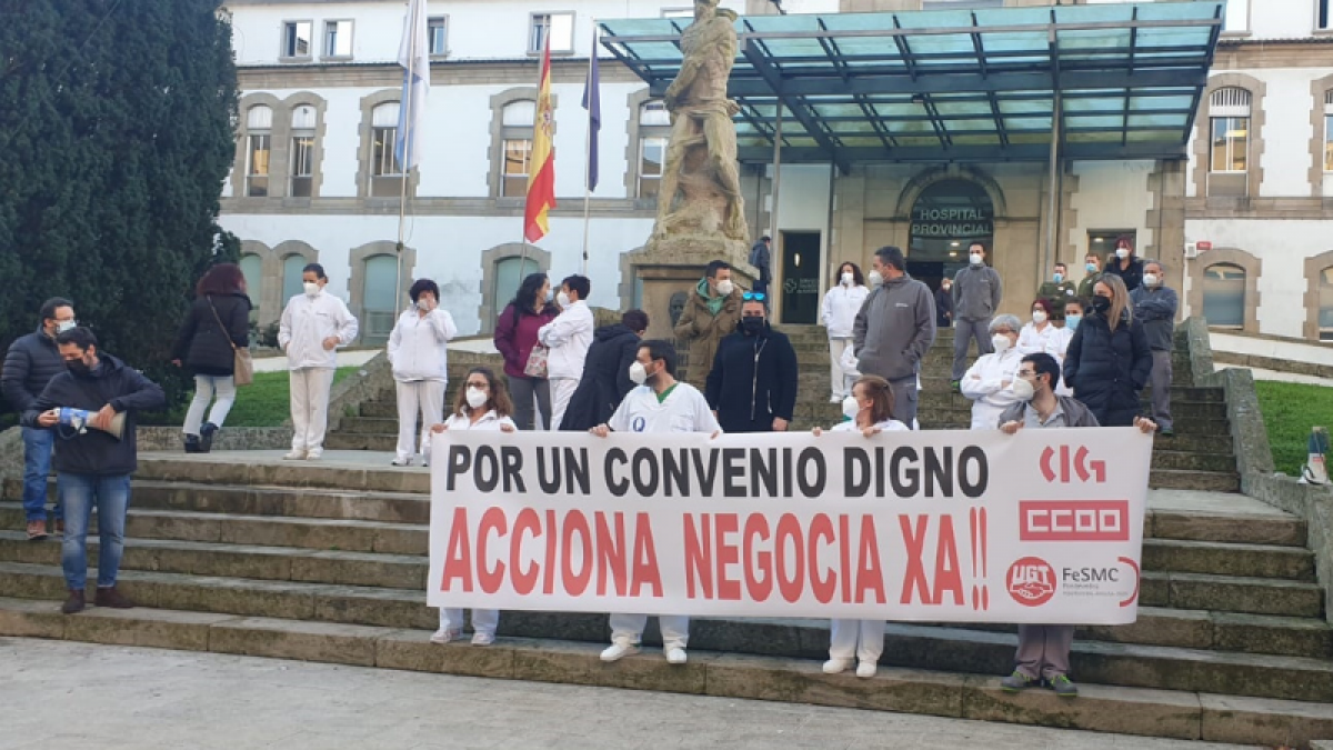 Manifestacin Limpieza Hospitalaria de Pontevedra 11 de enero de 2022