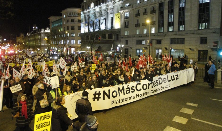 Manifestación en Madrid contra la pobreza energética