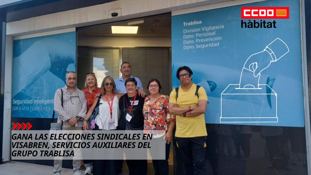 CCOO del Hábitat de Baleares gana las elecciones sindicales en Visabren, servicios auxiliares del grupo Trablisa