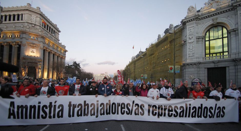 Manifestación Huelga No Es Delito, por la amnistía de trabajadores/as represaliados/as