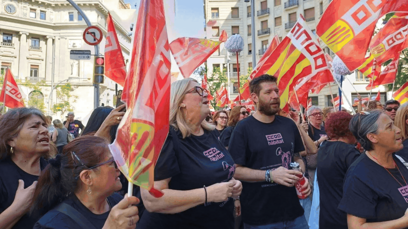 Èxit rotund de les mobilitzacions de CCOO de l'Hàbitat: milers de treballadores i treballadors de la neteja surten al carrer per exigir convenis dignes
